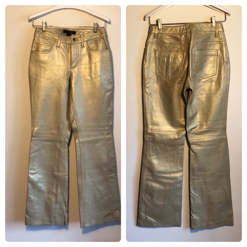 Express Gold Leather Pants size 1/2